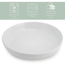Elanze Designs Bistro Glossy Ceramic 8.5 inch Dinner Bowls Set of 4, White