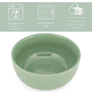 Elanze Designs Bistro Glossy Ceramic 6.5 inch Soup Bowls Set of 4, Sage Green