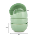 Elanze Designs Bistro Glossy Ceramic 6.5 inch Soup Bowls Set of 4, Sage Green