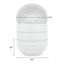 Elanze Designs Bistro Glossy Ceramic 6.5 inch Soup Bowls Set of 4, White