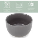 Elanze Designs Bistro Ceramic 4 inch Dessert Bowls Set of 4, Charcoal Grey