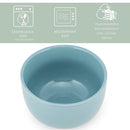 Elanze Designs Bistro Glossy Ceramic 4 inch Dessert Bowls Set of 4, Ice Blue
