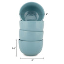 Elanze Designs Bistro Glossy Ceramic 4 inch Dessert Bowls Set of 4, Ice Blue