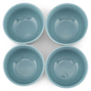 Elanze Designs Bistro Glossy Ceramic 4 inch Dessert Bowls Set of 4, Ice Blue
