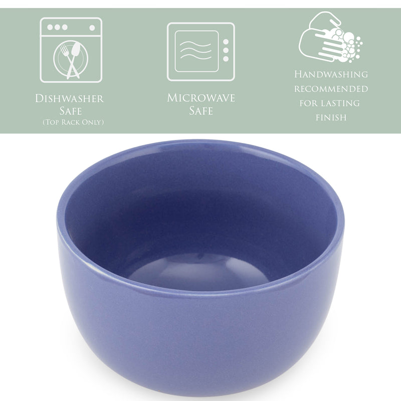 Elanze Designs Bistro Glossy Ceramic 4 inch Dessert Bowls Set of 4, Purple
