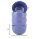 Elanze Designs Bistro Glossy Ceramic 4 inch Dessert Bowls Set of 4, Purple