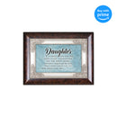 Top down view of Daughter See Through My Eyes Burlwood Jewelry and Music Box