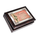 Grandma Part of My Life a Blessing Burlwood Jewelry Music Box Plays Amazing Grace