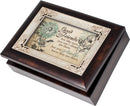 Cottage Garden Good Friends Burlwood With Silver Inlay Italian Style Music Box Plays Thats What Friends Are For