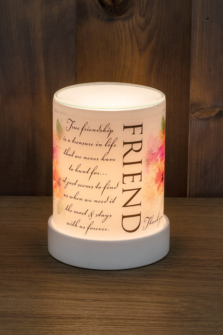True Friendship Is A Treasure In Life Frosted Glass Illuminated Scent Warmer