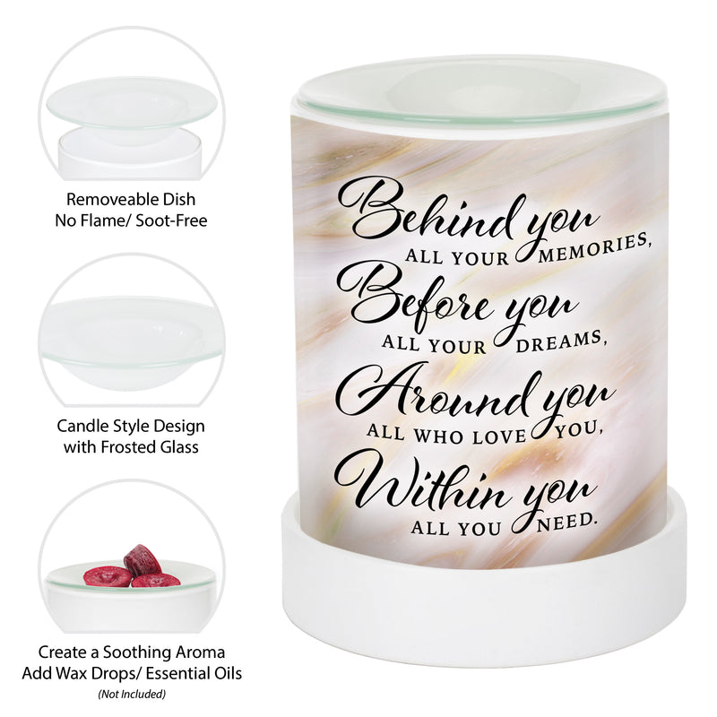 Behind You All Your Memories Frosted Glass Illuminated Scent Warmer