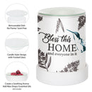 Bless This Home and Everyone In It Frosted Glass Illuminated Scent Warmer