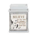 Believe In Possibilities Ceramic Slate Grey Interchangeable Photo Frame Candle Wax Oil Warmer