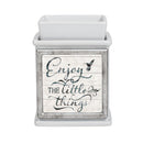 Enjoy The Little Things Ceramic Slate Grey Interchangeable Photo Frame Candle Wax Oil Warmer