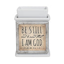 Be Still Know Ceramic Slate Grey Interchangeable Photo Frame Candle Wax Oil Warmer