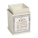 Front view of Life Measured by Moments Ceramic Powder Sand Interchangeable Photo Frame Warmer