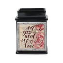 All You Need is Love Ceramic Glossy Black Interchangeable Photo Frame Candle Wax Oil Warmer