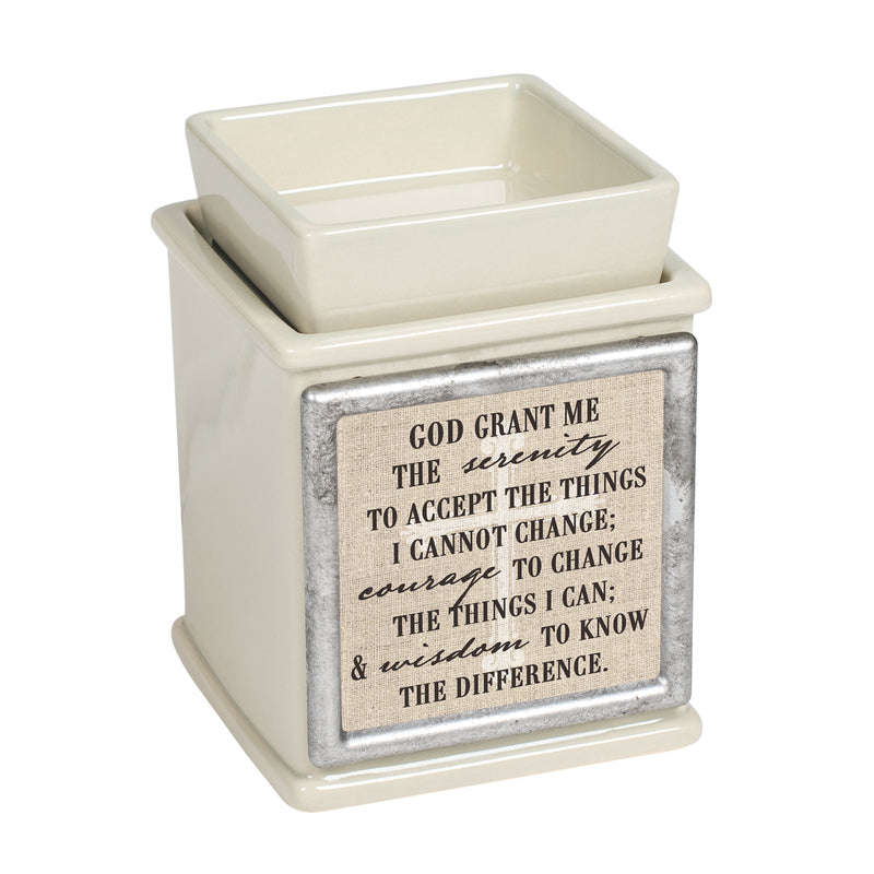 Front view of Serenity Prayer Ceramic Powder Sand Interchangeable Photo Frame Warmer