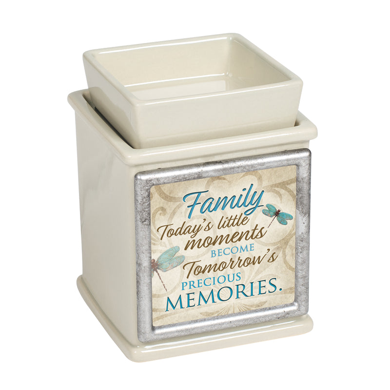 Front view of Family Moments Precious Ceramic Powder Sand Interchangeable Photo Frame Warmer