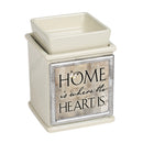 Front view of Home Where The Heart is Ceramic Powder Sand Interchangeable Photo Frame Warmer