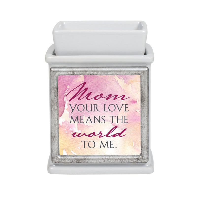 Mom Your Love Means World to Me Slate Grey Interchangeable Photo Frame Candle Wax Oil Warmer