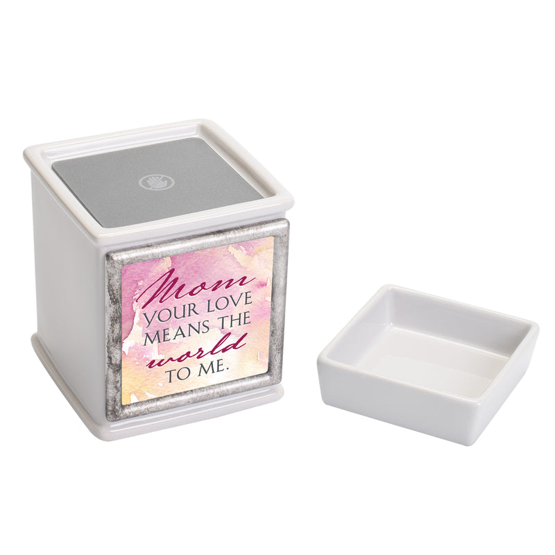 Mom Your Love Means World to Me Slate Grey Interchangeable Photo Frame Candle Wax Oil Warmer