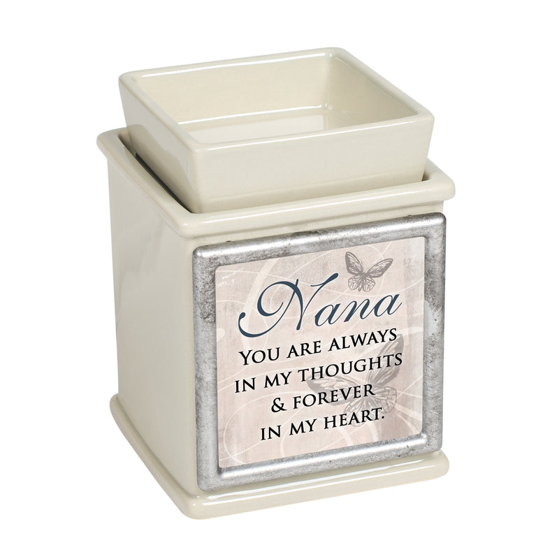 Front view of Nana Forever in My Heart Powder Sand Interchangeable Photo Frame Warmer