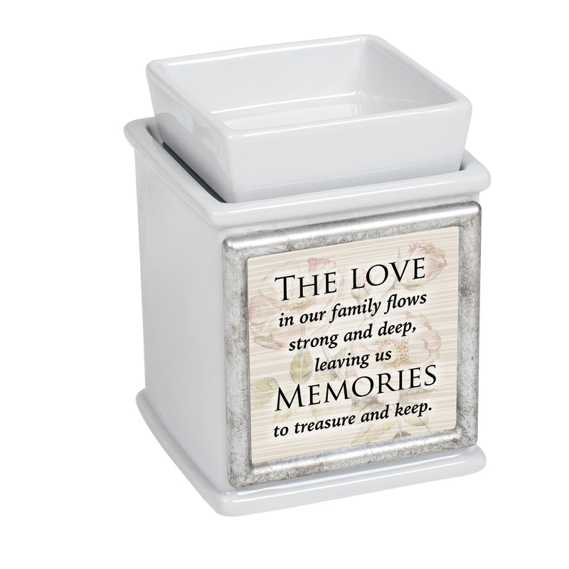 Front view of Family Memories Slate Grey Interchangeable Photo Frame Warmer