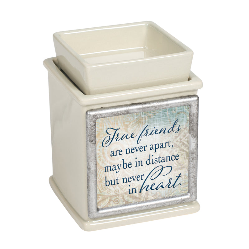 Front view of Friends Never Apart in Heart Powder Sand Interchangeable Photo Frame Warmer