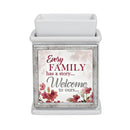 Family Story Welcome Ceramic Slate Grey Interchangeable Photo Frame Candle Wax Oil Warmer