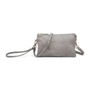 JEN & CO. Riley Vegan Leather Crossbody Wristlet With Detachable Strap, Stone Grey