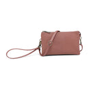 JEN & CO. Riley Vegan Leather Crossbody Wristlet With Detachable Strap, Rust Red