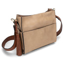 JEN & CO. Lyla 2-in-1 Vegan Leather Bucket Bag, Tan