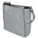 JEN & CO. Penny Vegan Leather Bucket Bag, Dusty Blue