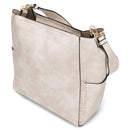 JEN & CO. Penny Vegan Leather Bucket Bag, Ivory