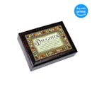 Perfect Daughter Cares About Others Amber Earth Tone Jewelry Music Box Plays Wonderful World