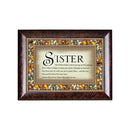The Perfect Sister is Kind Giving Amber Earth Tone Jewelry Music Box Plays Edelweiss