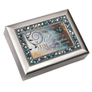 Can Do All Things Through Him Brushed Silvertone Jewelry Music Box Plays On Eagle's Wings