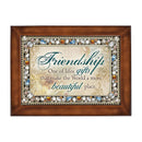 Friendship Life's Gift Woodgrain Jewelry Music Box Plays What Friends Are For