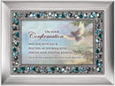 On Your Confirmation May God Bless Brushed Silvertone Jewelry Music Box Plays On Eagle's Wings