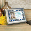 Top down view of First Holy Communion Brushed Silver Finish Jeweled Lid Jewelry and Music Box