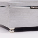 First Holy Communion Brushed Silver Finish Jeweled Lid Jewelry Music Box Plays Tune Ave Maria