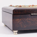 Mother You Will Burlwood Finish Jeweled Lid Jewelry Music Box Plays Tune You Are My Sunshine