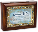 Daughter in Law Beautiful Person Woodgrain Jewelry Music Box Plays You Light Up My Life