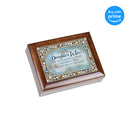 Top down view of Daughter in Law Beautiful Person Woodgrain Jeweled Music Box