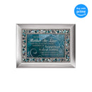 Top down view of Mother-in-Law Memories of Happiness Silvertone Jeweled Music Box