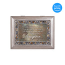 Top down view of You are Loved Little Girl Brushed Pewter Jeweled Music Box