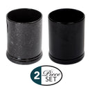 Glossy Black and Marbled Ceramic Stoneware Electric Large Jar Candle Warmer Set of 2