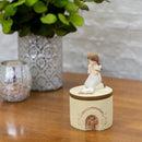 First Communion Praying Girl John 6:35 Resin Stone 5 inch Keepsake Box