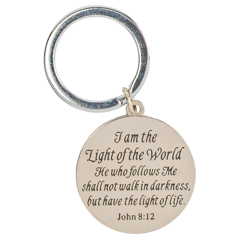 Dicksons I am The Light of The World John 8:12 Lighthouse Pendant Metal Key Ring Keychain